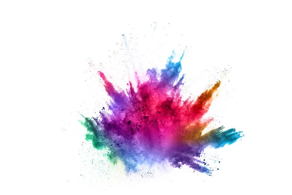 Abstract Powder Splatted Background Colorful Powder Explosion White Background Colored — Stock Photo, Image