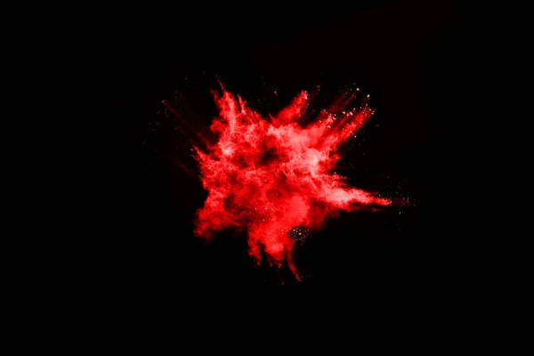 Explosion Abstraite Poudre Rouge Sur Fond Noir Poudre Rouge Abstraite — Photo