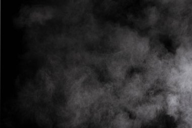 Siyah arka planda beyaz toz patlaması. Renkli bulut. Renkli toz patlar. Boya Holi.