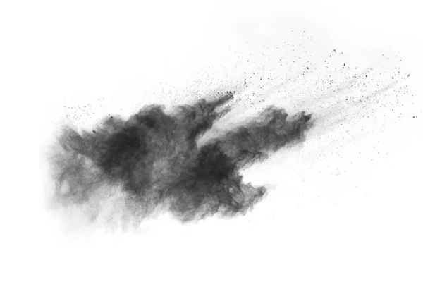 Partículas Carbón Vegetal Sobre Fondo Blanco Polvo Abstracto Salpicado Sobre — Foto de Stock