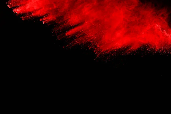 Polvo Rojo Abstracto Explosión Sobre Fondo Negro Polvo Rojo Abstracto —  Fotos de Stock