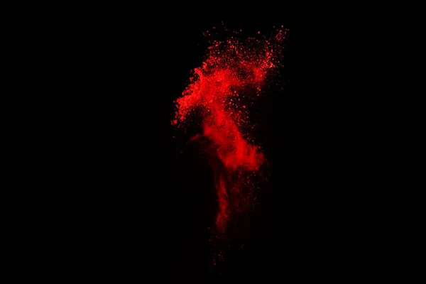 Polvo Rojo Abstracto Explosión Sobre Fondo Negro Polvo Rojo Abstracto — Foto de Stock