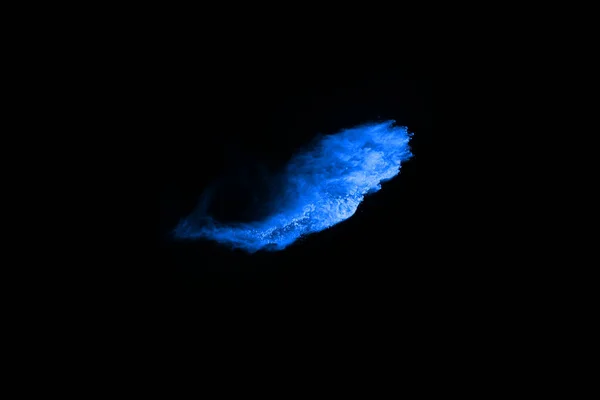 Explosión Polvo Azul Sobre Fondo Negro Nube Colores Polvo Colorido — Foto de Stock