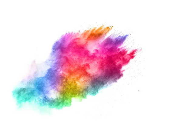 Abstract Powder Splatted Background Colorful Powder Explosion White Background Colored — Stock Photo, Image