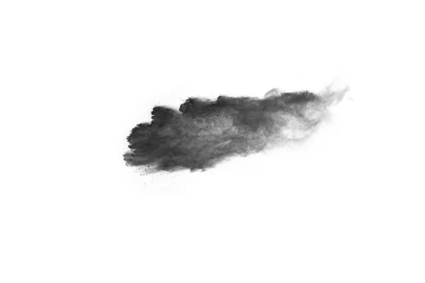 Particles Charcoal White Background Abstract Powder Splatted White Background Freeze — Stock Photo, Image