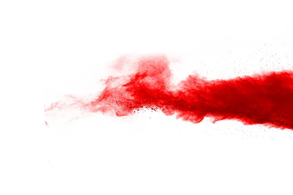 Congelar Movimento Vermelho Explodindo Isolado Fundo Branco Design Abstrato Nuvem — Fotografia de Stock