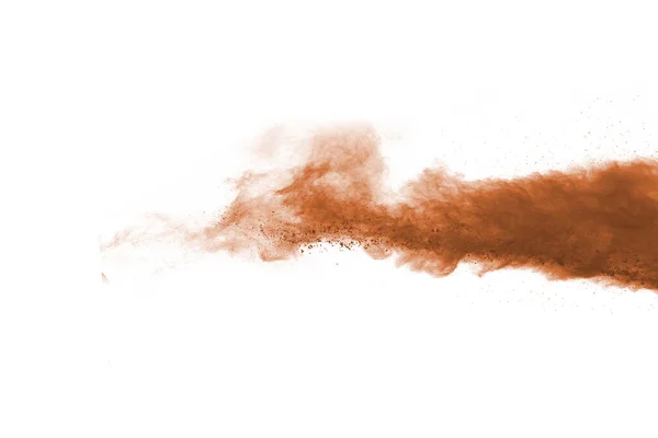 브라운 파우더 배경에서 일어났습니다 먼지가 폭발한다 페인트 — 스톡 사진