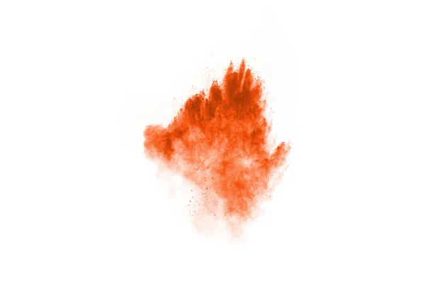 Abstract Orange Powder Splatted Background Freeze Motion Color Powder Exploding — Stock Photo, Image