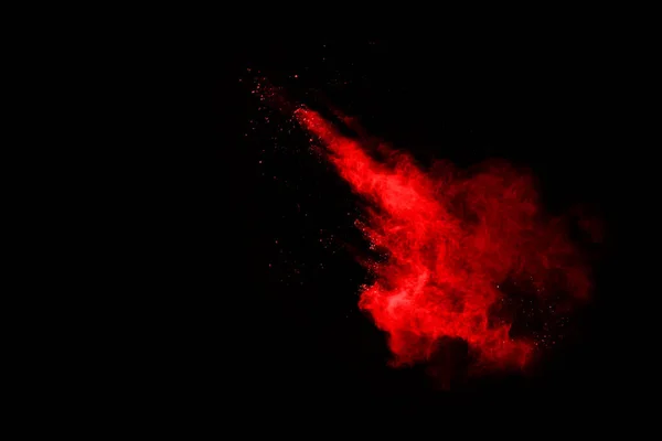 Abstract Red Powder Explosion Black Background Abstract Red Powder Splatted — Stock Photo, Image