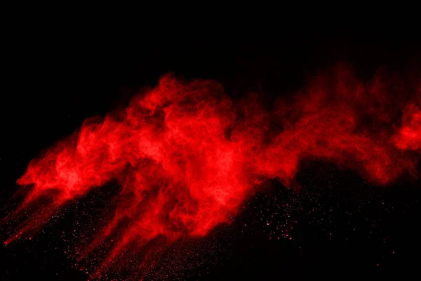 Polvo Rojo Abstracto Explosión Sobre Fondo Negro Polvo Rojo Abstracto — Foto de Stock