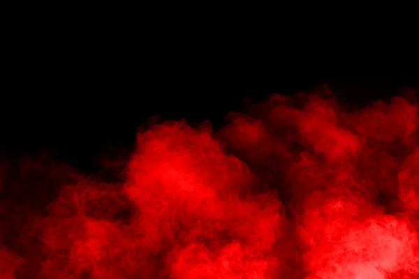 Abstrakcyjna Eksplozja Czerwonego Proszku Czarnym Tle Abstrakcyjny Czerwony Proszek Rozbryzgany — Zdjęcie stockowe