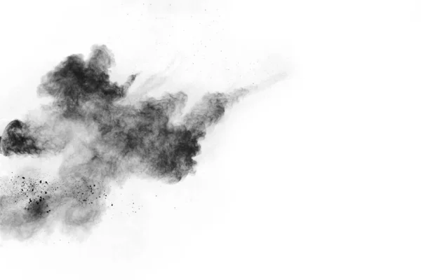 Частинки Деревного Вугілля Білому Тлі Абстрактний Порошок Розбитий Білому Тлі — стокове фото