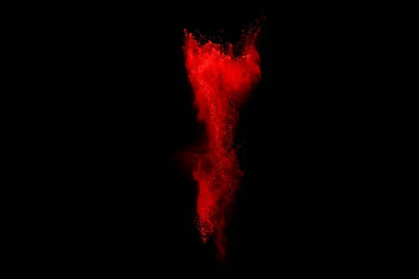 Polvo Rojo Abstracto Explosión Sobre Fondo Negro Polvo Rojo Abstracto —  Fotos de Stock