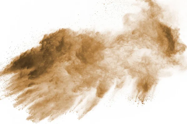 ผงส าตาลระเบ ดบนพ นหล ขาว เมฆส นระเบ โฮล — ภาพถ่ายสต็อก