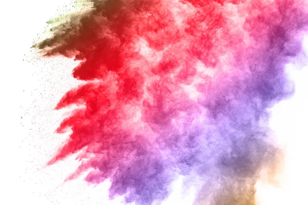 Abstract Powder Splatted Background Colorful Powder Explosion White Background Colored — Stock Photo, Image