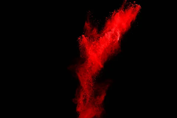 Abstract Red Powder Explosion Black Background Abstract Red Powder Splatted — Stock Photo, Image