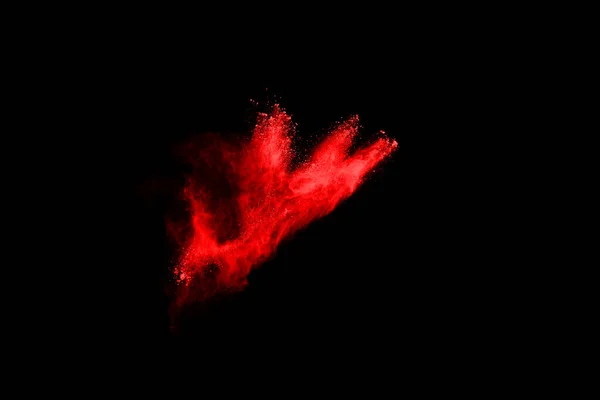 Ledakan Bubuk Merah Abstrak Pada Background Abstrak Bubuk Merah Berceceran — Stok Foto