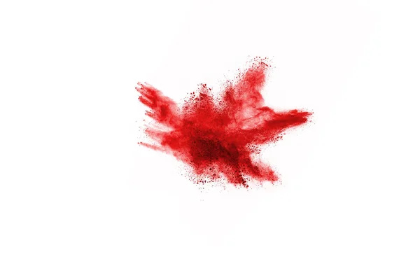 Congelar Movimento Vermelho Explodindo Isolado Fundo Branco Design Abstrato Nuvem — Fotografia de Stock