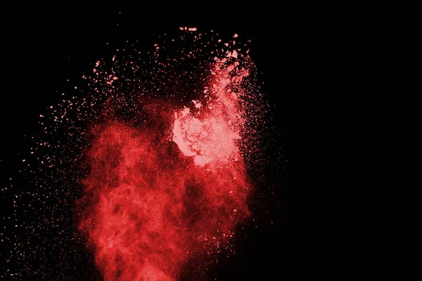 Abstract Red Powder Explosion Black Background Abstract Red Powder Splatted — Stock Photo, Image