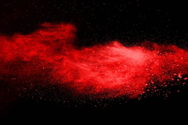 Astratto Esplosione Polvere Rossa Sfondo Nero Polvere Rossa Astratta Scheggiata — Foto Stock