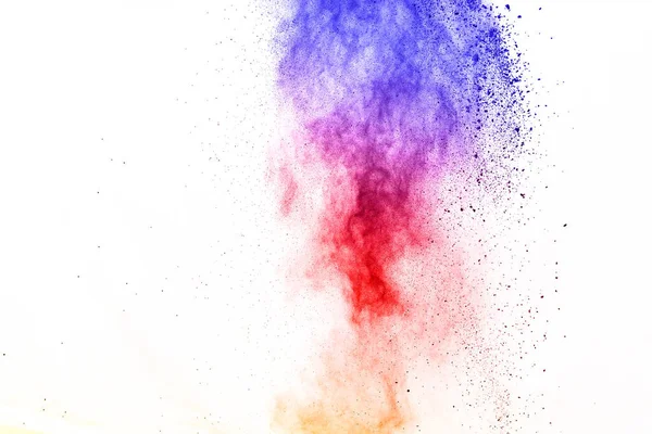 Abstract Powder Splatted Background Colorful Powder Explosion White Background Colored — Stock Photo, Image