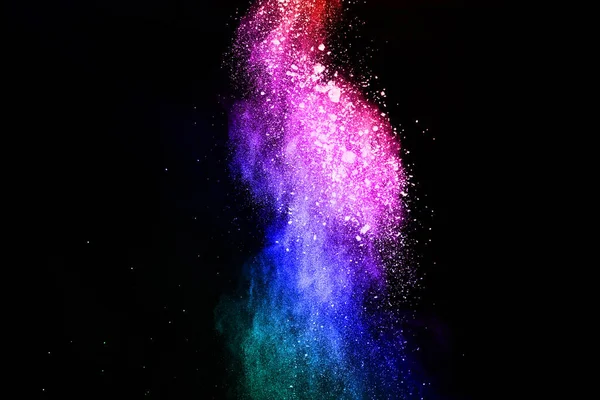 Abstract Colored Dust Explosion Black Background Abstract Powder Splatted Background — Stock Photo, Image