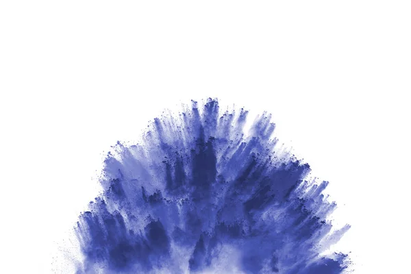 Blue Color Powder Explosion White Background Colored Cloud Colorful Dust — Stock Photo, Image