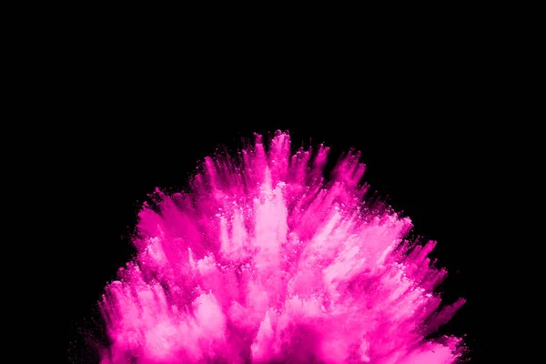 Abstract Kunstpoeder Roze Zwarte Achtergrond Beweging Abstract Bevroren Stof Explosie — Stockfoto