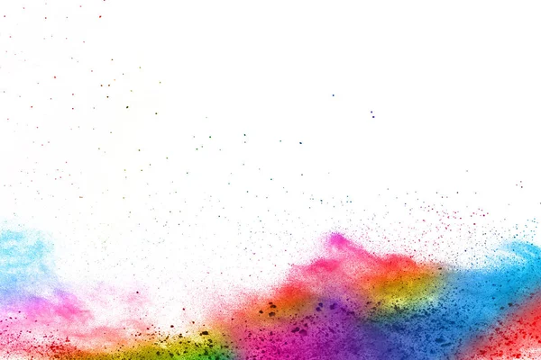 Abstrato Espalhado Fundo Explosão Colorido Fundo Branco Nuvem Colorida Poeira — Fotografia de Stock