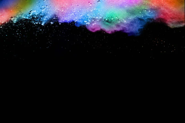 Abstract Colored Dust Explosion Black Background Abstract Powder Splatted Background — Stock Photo, Image