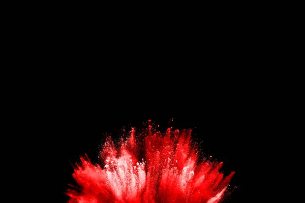 Polvo Rojo Abstracto Explosión Sobre Fondo Negro Polvo Rojo Abstracto — Foto de Stock