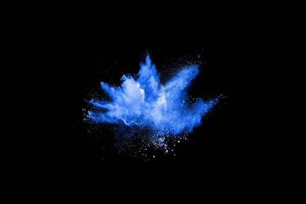 Μπλε Έκρηξη Σκόνης Μαύρο Φόντο Χρωματιστό Σύννεφο Πολύχρωμη Σκόνη Εκραγεί — Φωτογραφία Αρχείου