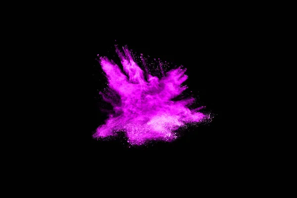 Абстрактная Пудра Розового Цвета Черном Фоне Движение Абстрактный Взрыв Замороженной — стоковое фото