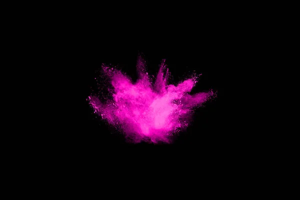 Абстрактная Пудра Розового Цвета Черном Фоне Движение Абстрактный Взрыв Замороженной — стоковое фото