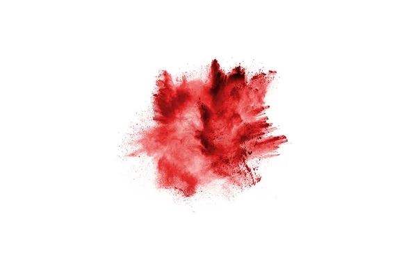 Beyaz Arka Planda Izole Edilmiş Kırmızı Barutun Patlaması Hareketsiz Kırmızı — Stok fotoğraf