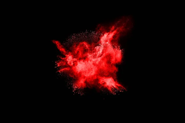 Abstract Red Powder Explosion Black Background Abstract Red Powder Splatted — Stock Photo, Image