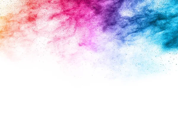 Abstrato Espalhado Fundo Explosão Colorido Fundo Branco Nuvem Colorida Poeira — Fotografia de Stock