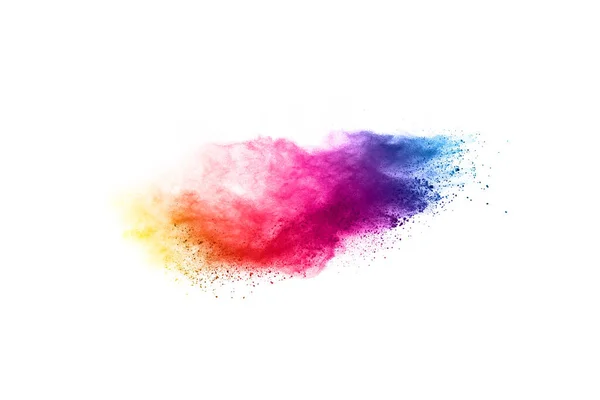 Abstract Powder Splatted Background Colorful Powder Explosion White Background Colored — Stock Photo, Image