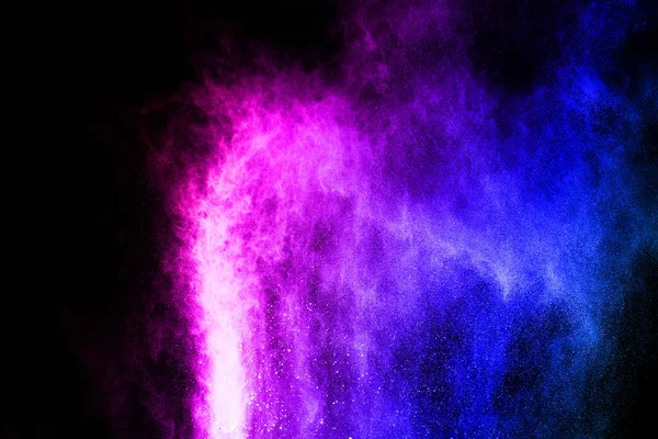 Abstract Colored Dust Explosion Black Background Abstract Powder Splatted Background — Stock Photo, Image