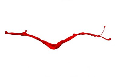 Red paint splash isolated on a white background.