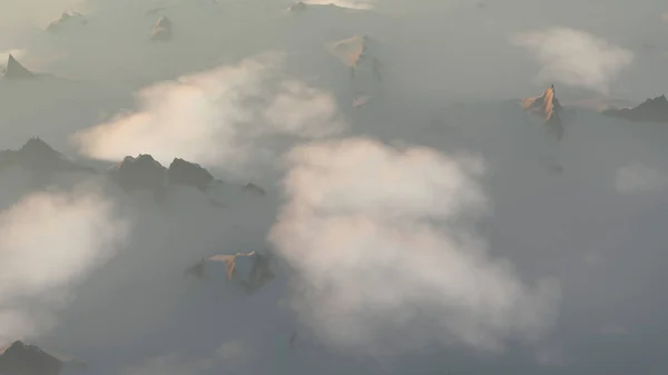 日の出雪峰雲の — ストック写真
