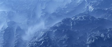 Hava kaba taş ve sis kayalıklarla.