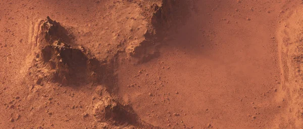 粗糙的岩石火星景观从上面. — 图库照片