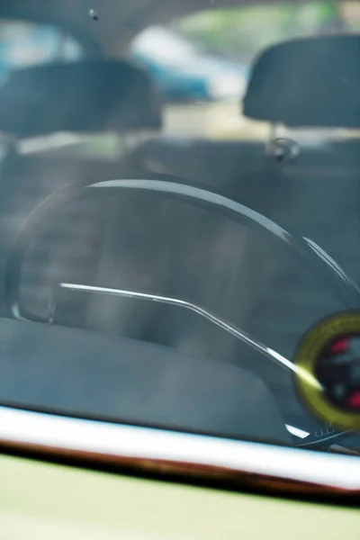 Windshield of vintage 1960s car. — Stock Photo, Image