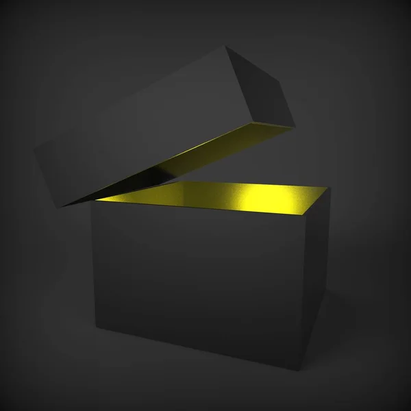 Paper Box with Magic Light. 3d illustration