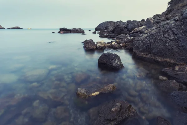 Минималистский Морской Пейзаж Прибрежный Рассвет — стоковое фото