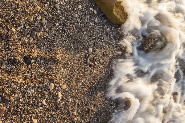 Schuimend Zee Kust Bij Het Strand Close — Stockfoto