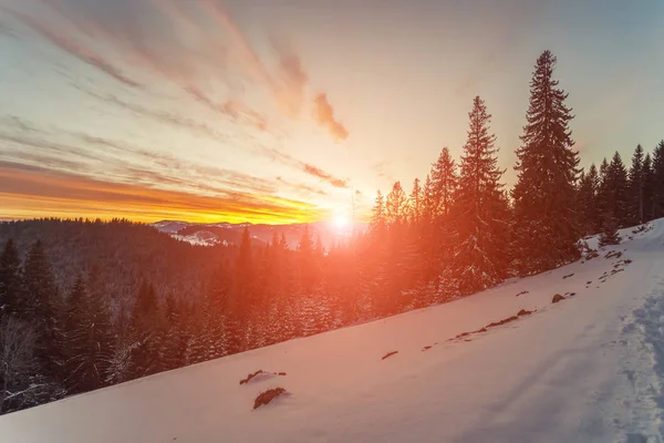 Lindas Montanhas Inverno Paisagem — Fotografia de Stock