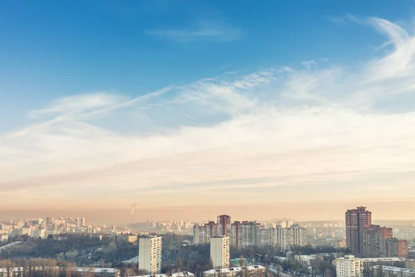 Luchtfoto Van Vliegen Gedreun Van Een Stad Van Kiev Oekraïne — Stockfoto