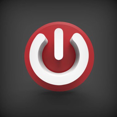 Güç siyah arka plan üzerine oturum açın. 3D görüntü